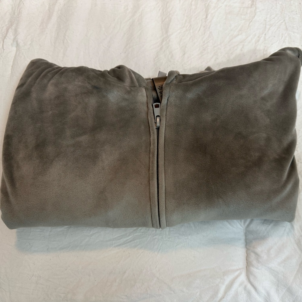 SKIMS Velour Zip Up Hoodie - Smoke - Picture 6 of 6